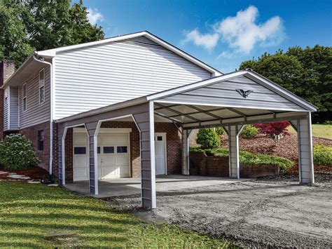 metal carport connected to house|attaching carport to existing roof.